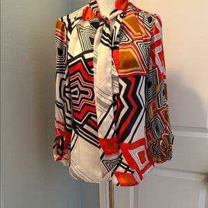 Jennifer Lopez Multicolor Geometric Blouse